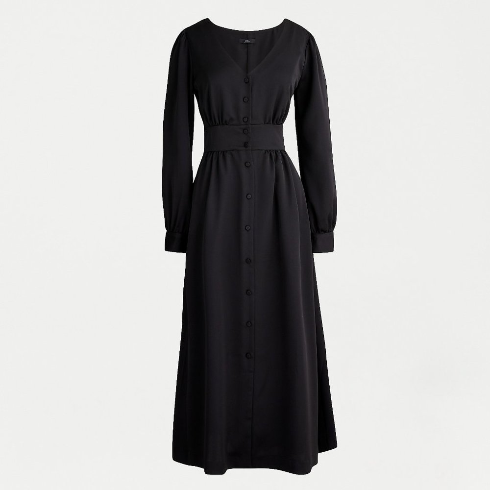 J.Crew | Button-front A-line midi dress